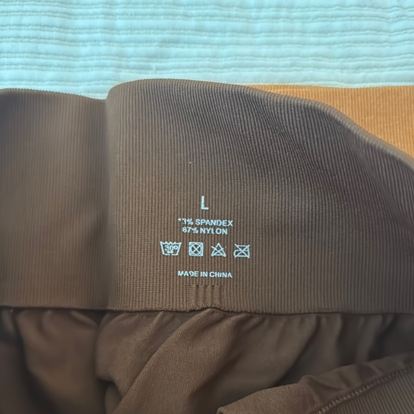 NVGTN Women's High-Waisted Shorts - Black, Brown, and Orange - Picture 3 of 5